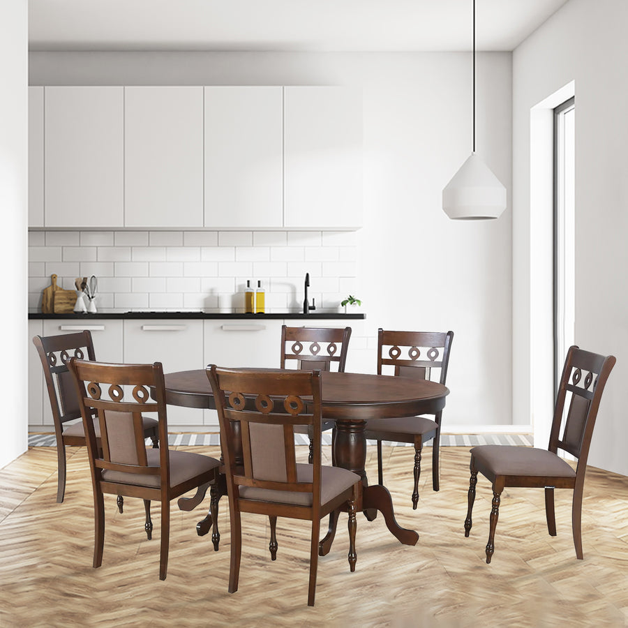 Nilkamal Woodway 6 Seater Dining Set (Cappuccino)
