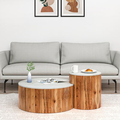 Nilkamal Oaken Marble Coffee Table (White)