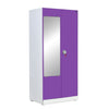 Nilkamal Olympus 2 Door with Mirror  Steel Wardrobe (Voilet / White)