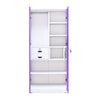 Nilkamal Olympus 2 Door with Mirror  Steel Wardrobe (Voilet / White)