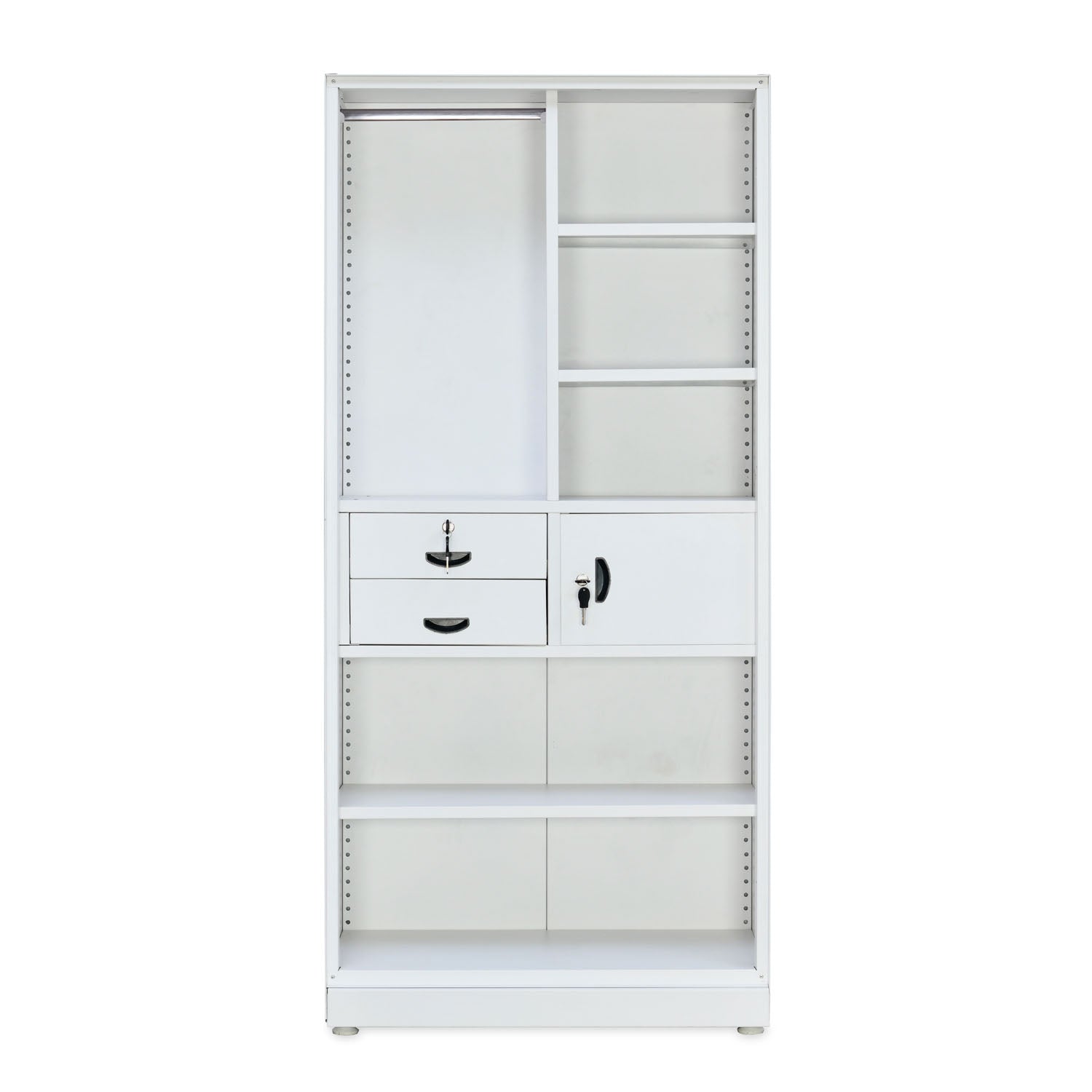 Nilkamal Olympus 2 Door with Mirror  Steel Wardrobe (Voilet / White)