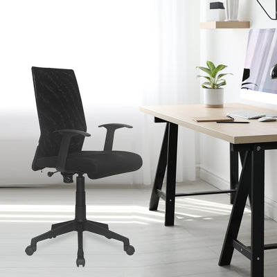 Nilkamal Thames Mid Mesh Back Chair (Black)