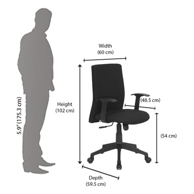 Nilkamal Optima Mid Back Chair (Black)