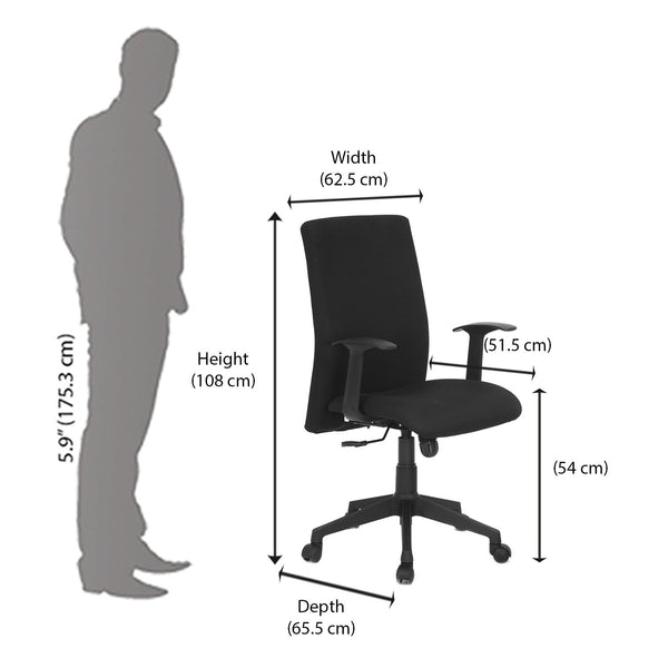 Nilkamal Optima High Back Chair (Black) Nilkamal Furniture