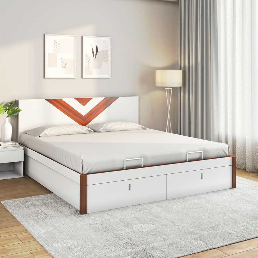 Nilkamal Orion Premier Bed With Full Hydraulic Storage (White)