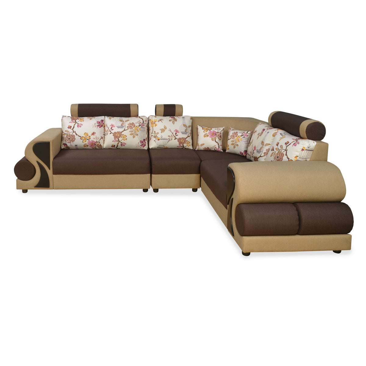 Nilkamal Oval Corner Sofa (Brown) Nilkamal Furniture