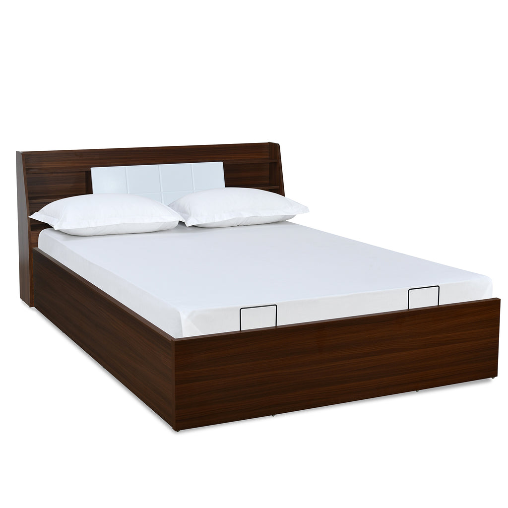 Nilkamal Ornate Prime Bed With Semi Hydraulic Storage (Walnut)