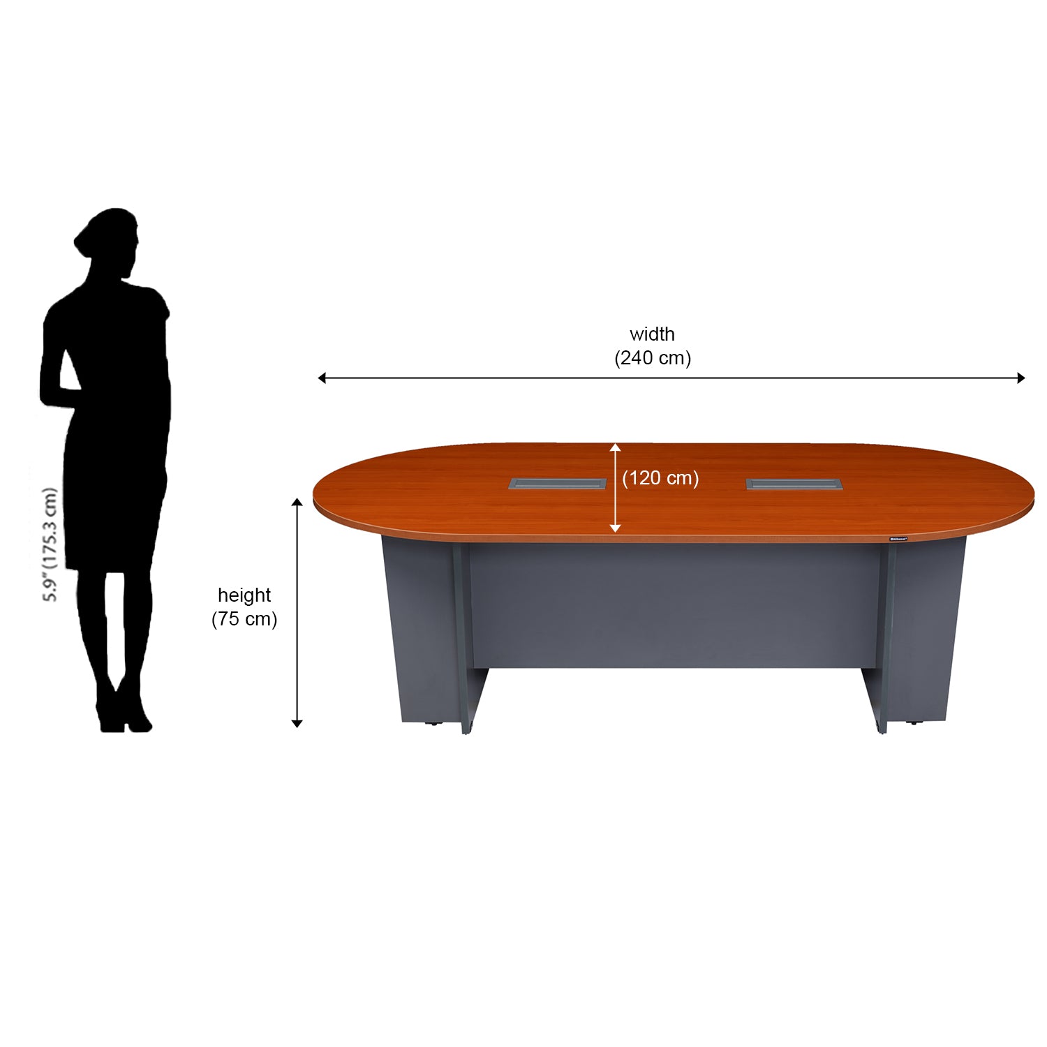 Nilkamal Parley Meeting Table (Oak / Grey)