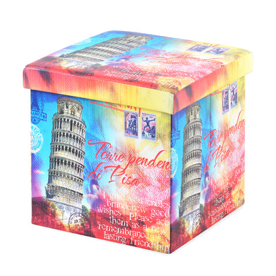 Nilkamal Pisa Folding Storage Ottoman (Blue / Pink)