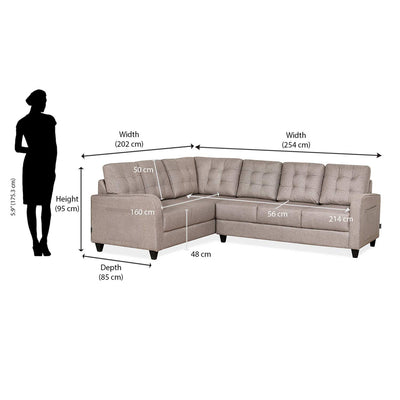 Nilkamal Protean Plus Corner Right Hand Side Sofa (Brown)