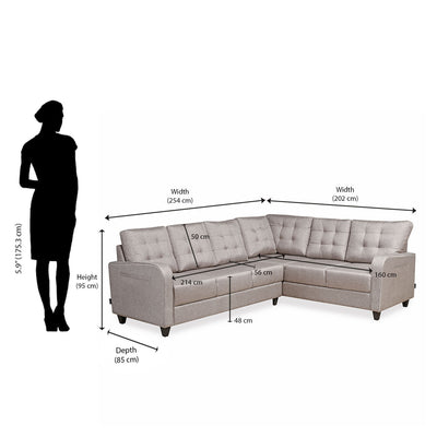 Nilkamal Protean Corner LH Sofa (Light Brown)