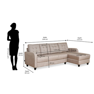 Nilkamal Protean Lounger LH Sofa (Light Brown)