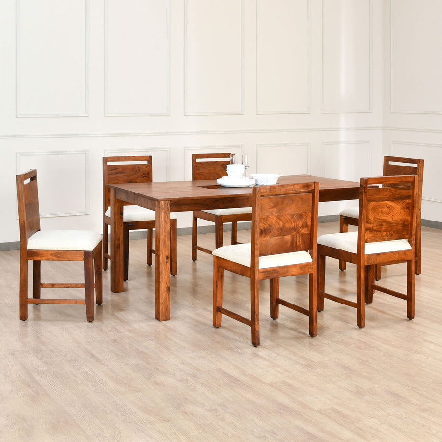 Nilkamal Radiant 6 Seater Dining Set (Brown)