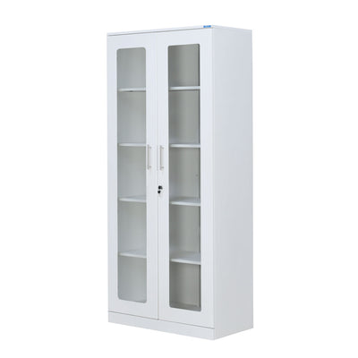 Nilkamal Rafel 2 Glass Door Wardrode (Textured White)