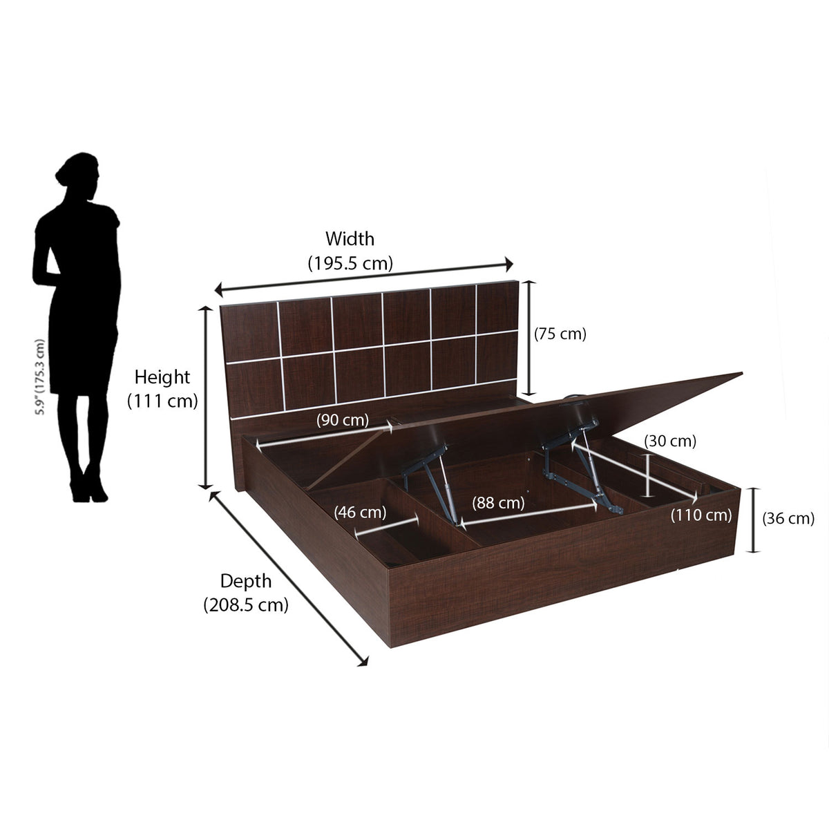 Nilkamal Ranchi King Bed (Brown Maple) Nilkamal Furniture