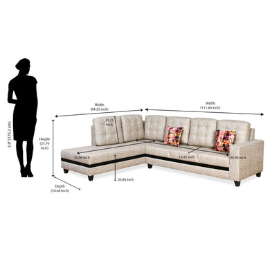 Nilkamal Regal Lounger LHS Sofa (Cream)