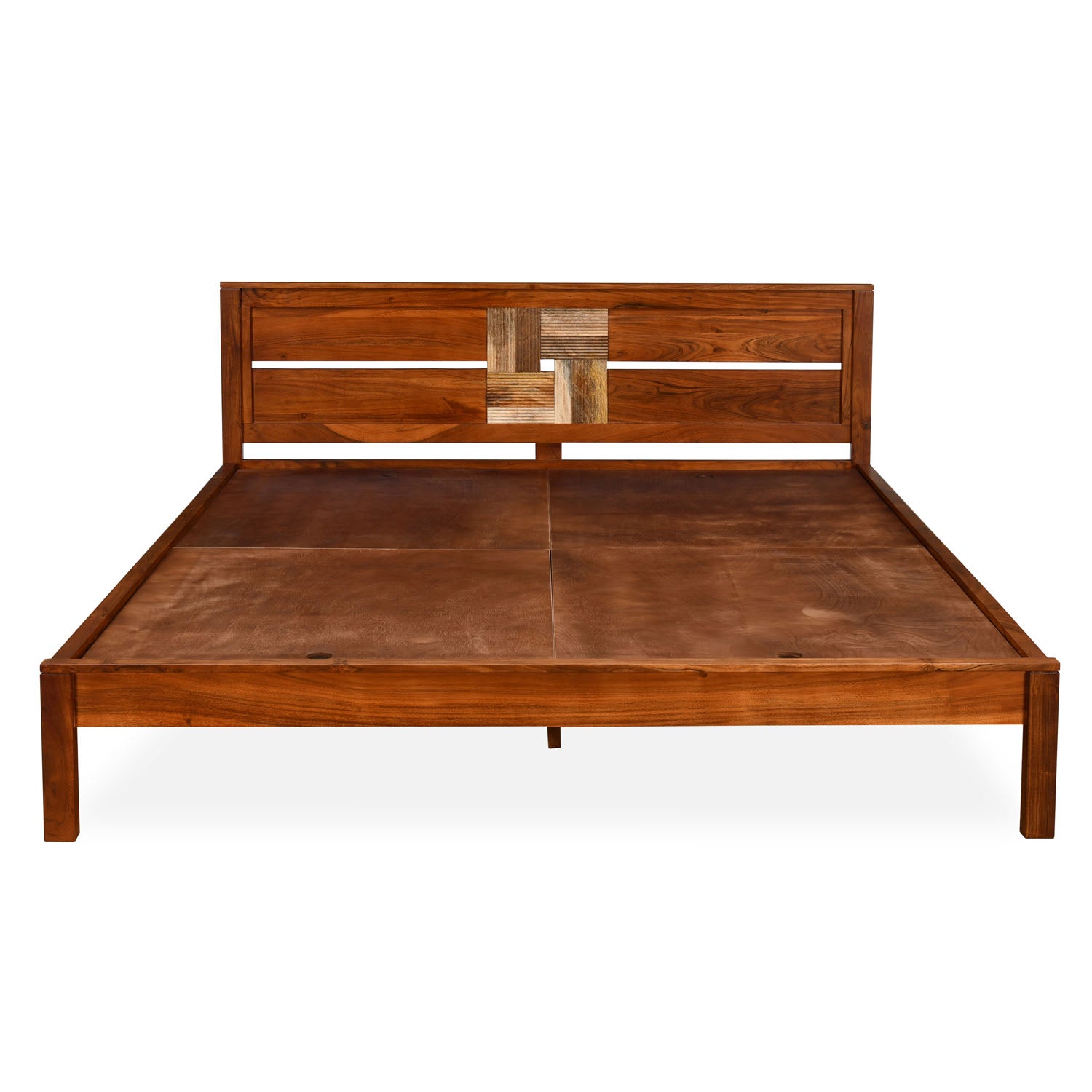 Nilkamal Relaxo Solid Wood King Bed (Honey Walnut)