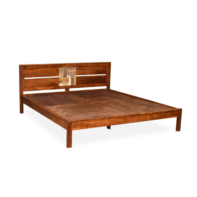 Nilkamal Relaxo Solid Wood King Bed (Honey Walnut)
