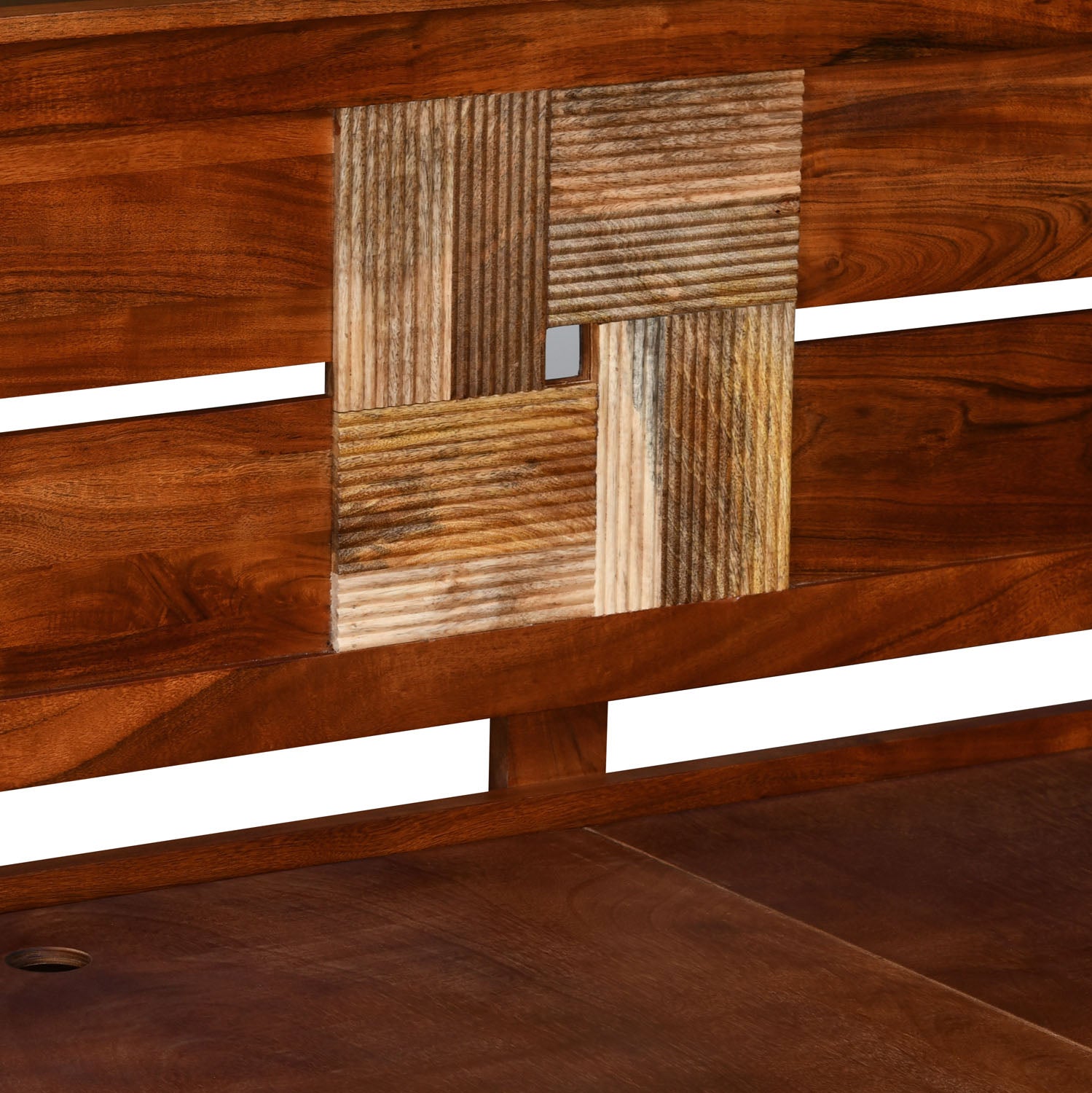 Nilkamal Relaxo Solid Wood King Bed (Honey Walnut)