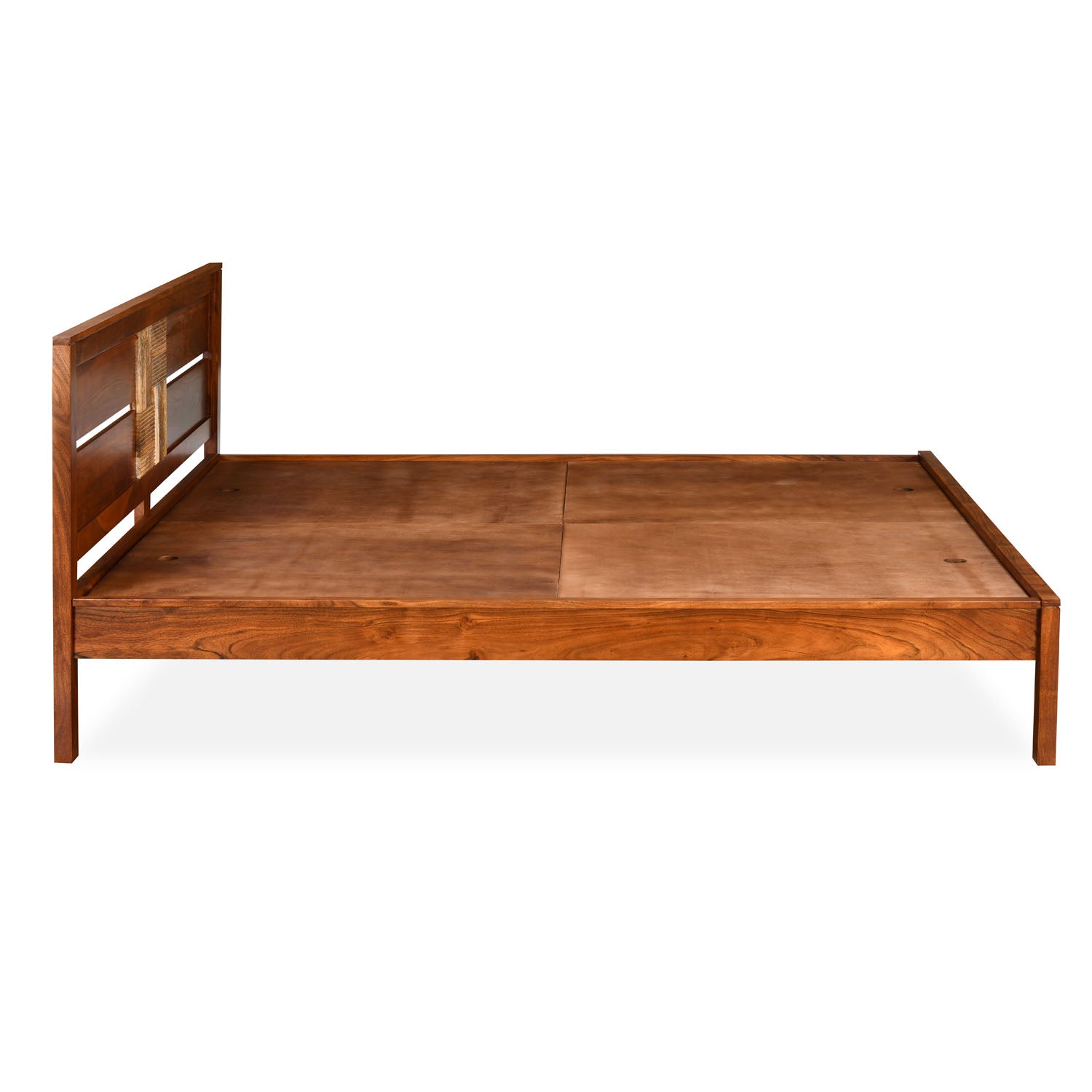 Nilkamal Relaxo Solid Wood King Bed (Honey Walnut)