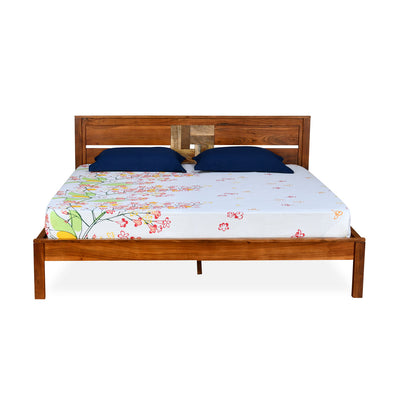 Nilkamal Relaxo Solid Wood King Bed (Honey Walnut)