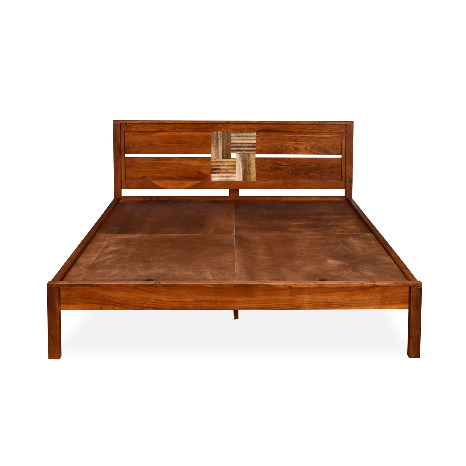 Nilkamal Relaxo Solid Wood Queen Bed (Honey Walnut)