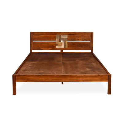 Nilkamal Relaxo Solid Wood Queen Bed (Honey Walnut)