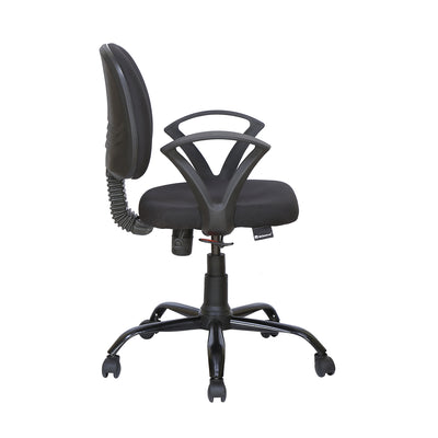 Nilkamal Remus Mid Back Fabric Chair (Black)