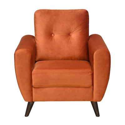 Nilkamal Rockingham Fabric 1 Seater Sofa (Rust Orange)