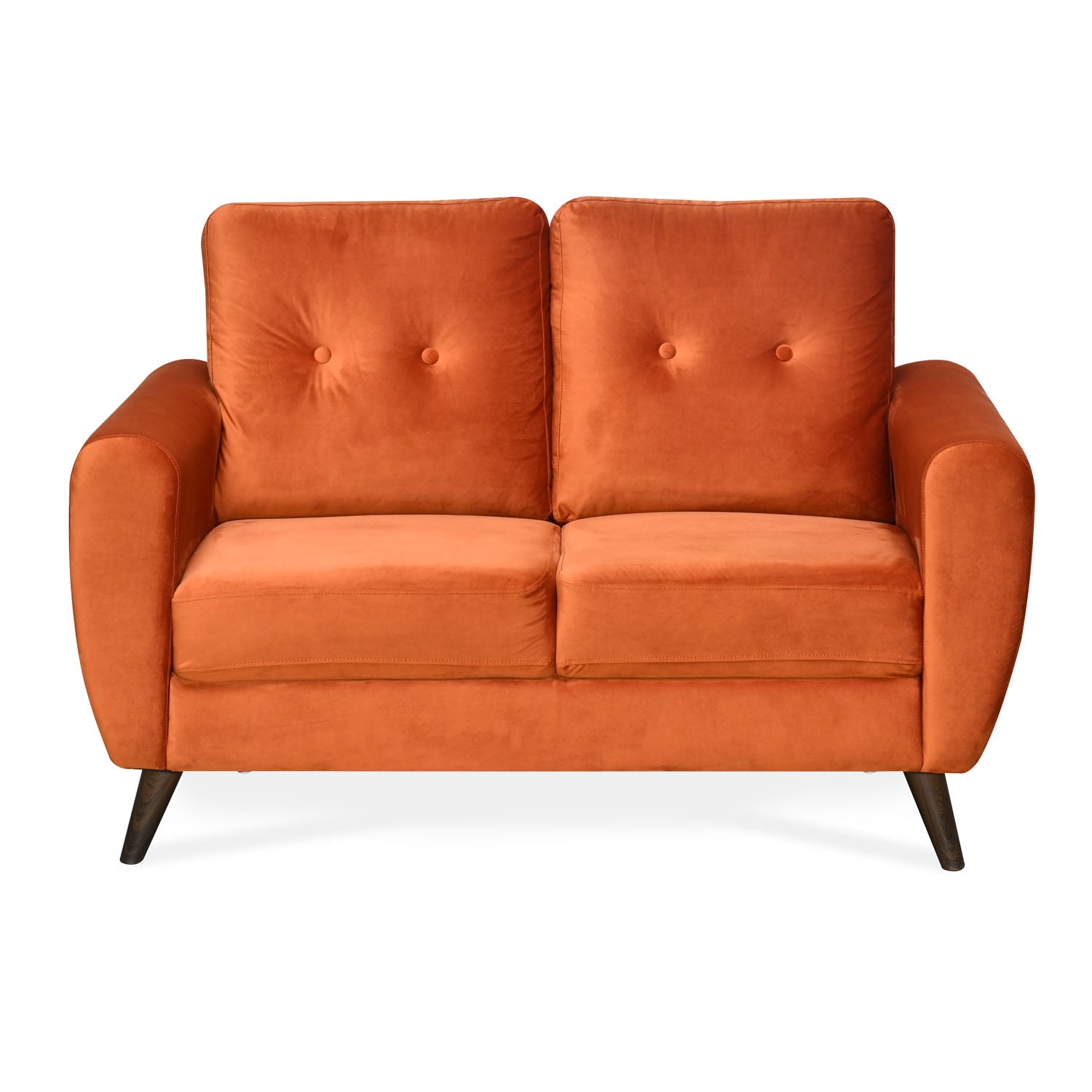 Nilkamal Rockingham Fabric 2 Seater Sofa (Rust Orange)