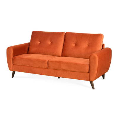 Nilkamal Rockingham Fabric 3 Seater Sofa (Rust Orange)