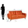 Nilkamal Rockingham Fabric 3 Seater Sofa (Rust Orange)