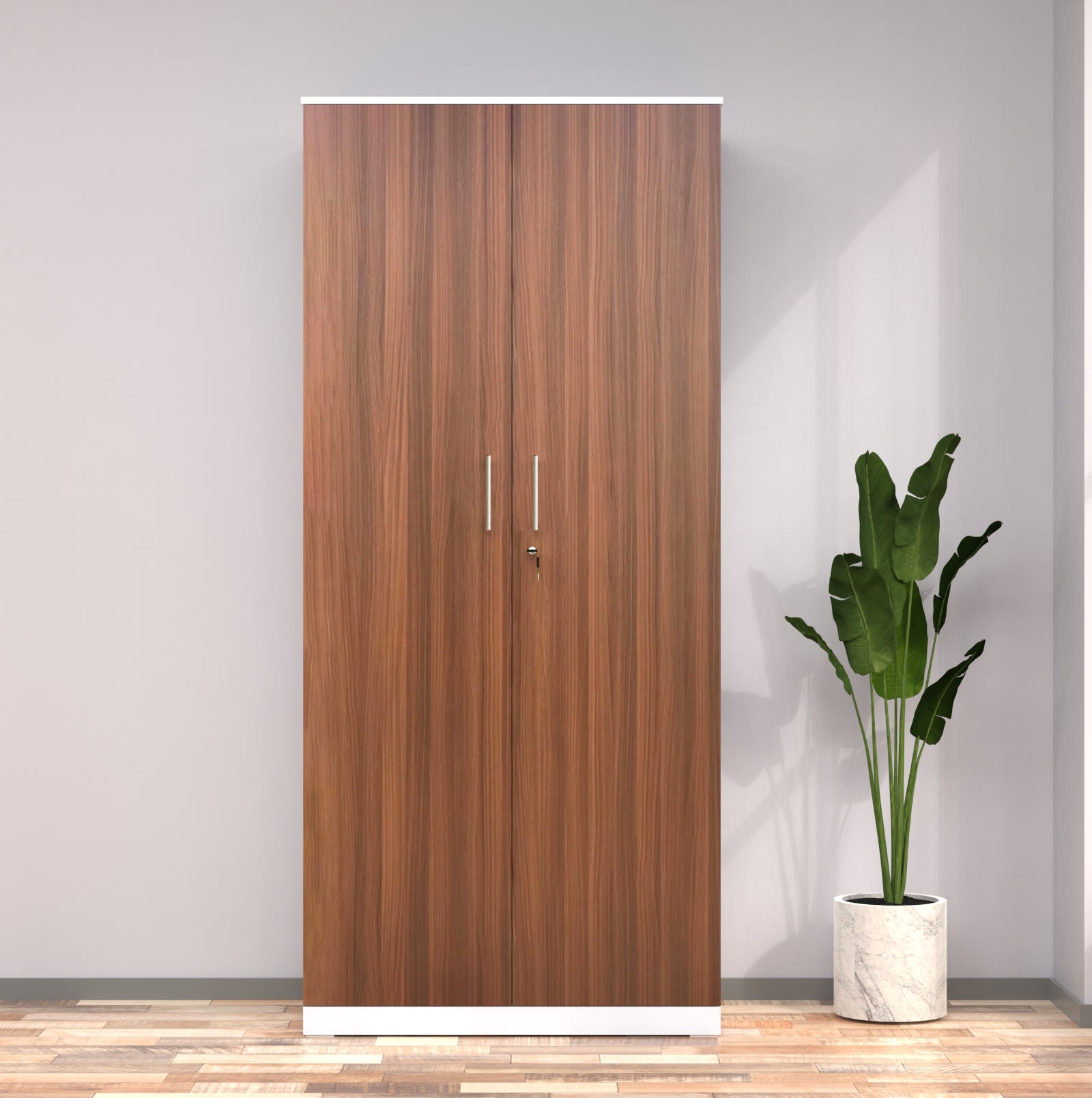 Nilkamal Rafel 2 Wooden Door Wardrode (Textured White)