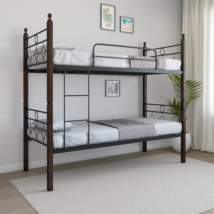 Nilkamal Regi Bunk Bed (Walnut / Black)