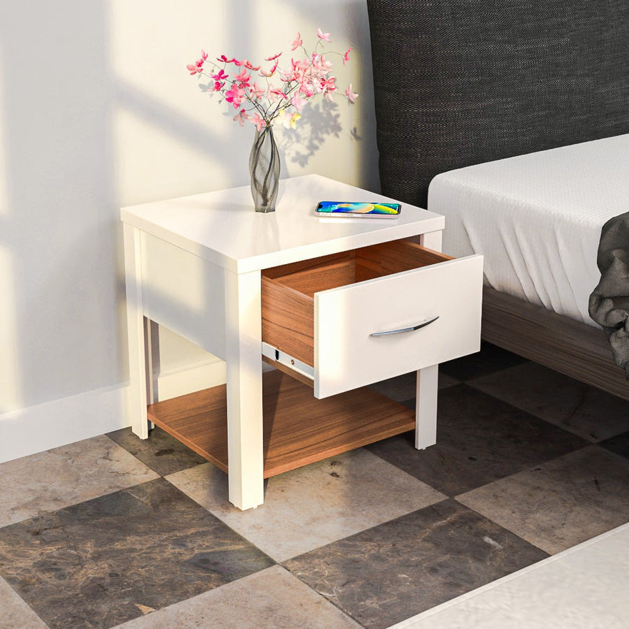 Nilkamal Romano Nightstand (HG Cashmere/Teak)