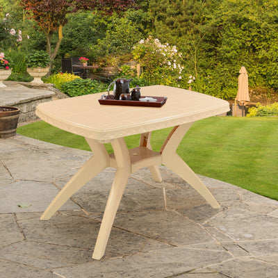 Nilkamal Shahenshah Kross legged Table (Marble Beige)