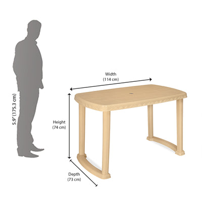 Nilkamal Shahenshah Dining Table (Marble Beige)