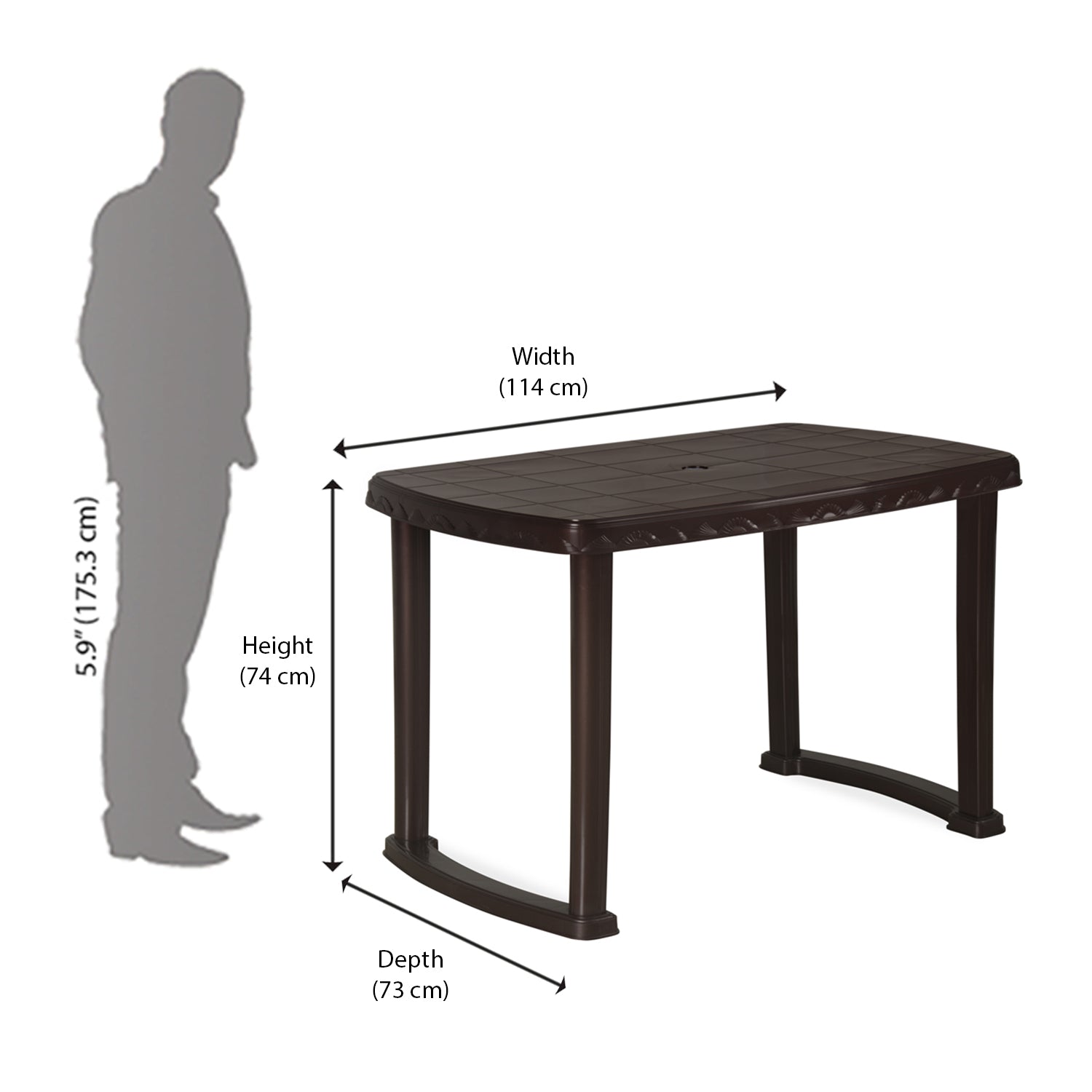 Nilkamal Shahenshah Dining Table (Weather Brown)