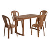 Nilkamal Shahenshah Plastic Rectangular 4 Seater Dining Table Set - Slight Side View