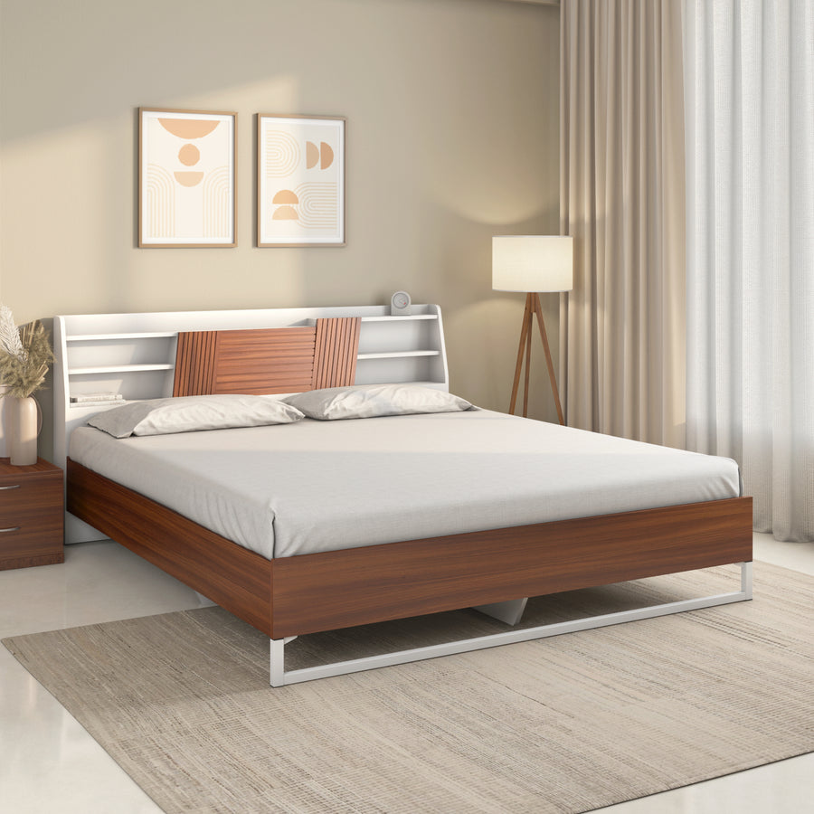 Nilkamal Slew Meta Bed  (Walnut)