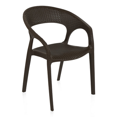 Nilkamal Club Plastic Arm Chair Season Rust Brown Nilkamal