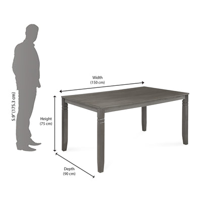 Nilkamal Stanfield 6 Seater Dining Set (Grey)