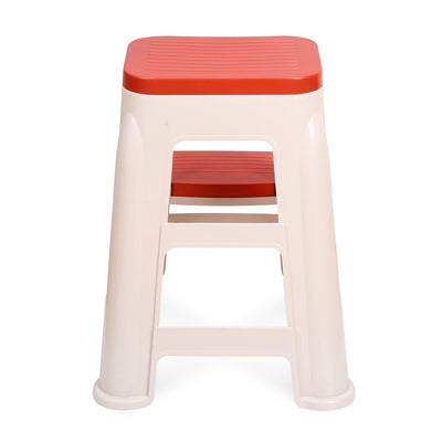 Nilkamal Step Stool 31 (Basket Beach /  Coral Red)