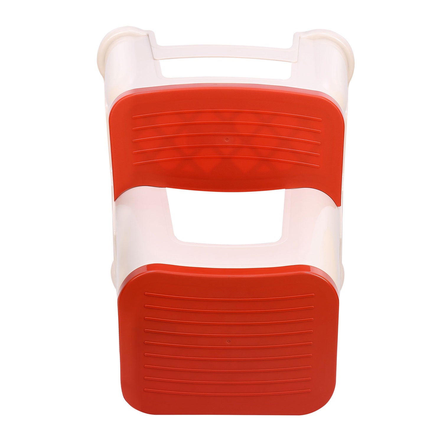 Nilkamal Step Stool 31 (Basket Beach /  Coral Red)
