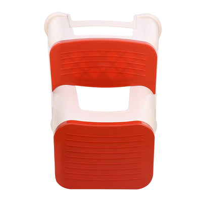 Nilkamal Step Stool 31 (Basket Beach /  Coral Red)