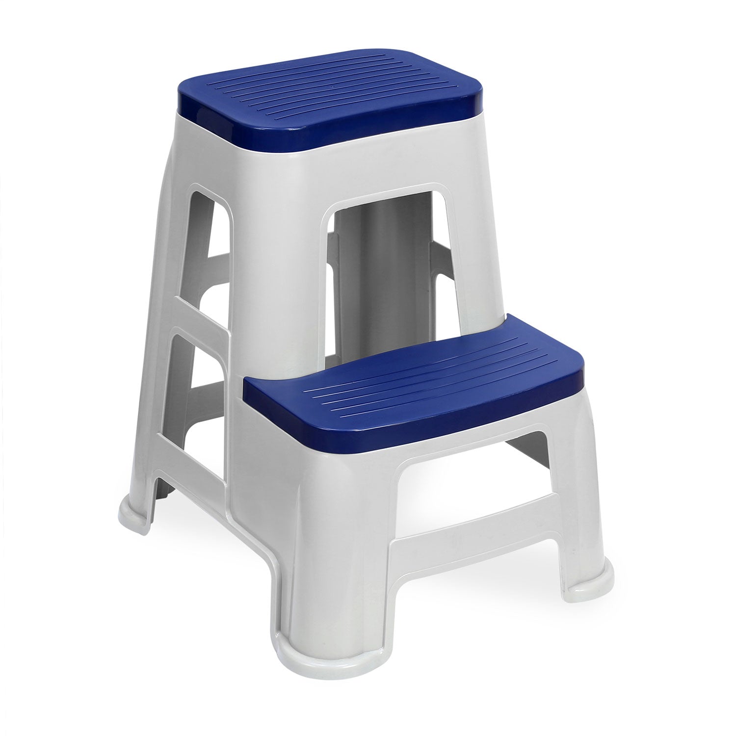 Nilkamal Step Stool 31 (Silk Grey /  Cobalt Blue)