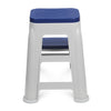 Nilkamal Step Stool 31 (Silk Grey /  Cobalt Blue)