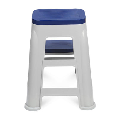 Nilkamal Step Stool 31 (Silk Grey /  Cobalt Blue)