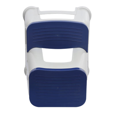 Nilkamal Step Stool 31 (Silk Grey /  Cobalt Blue)