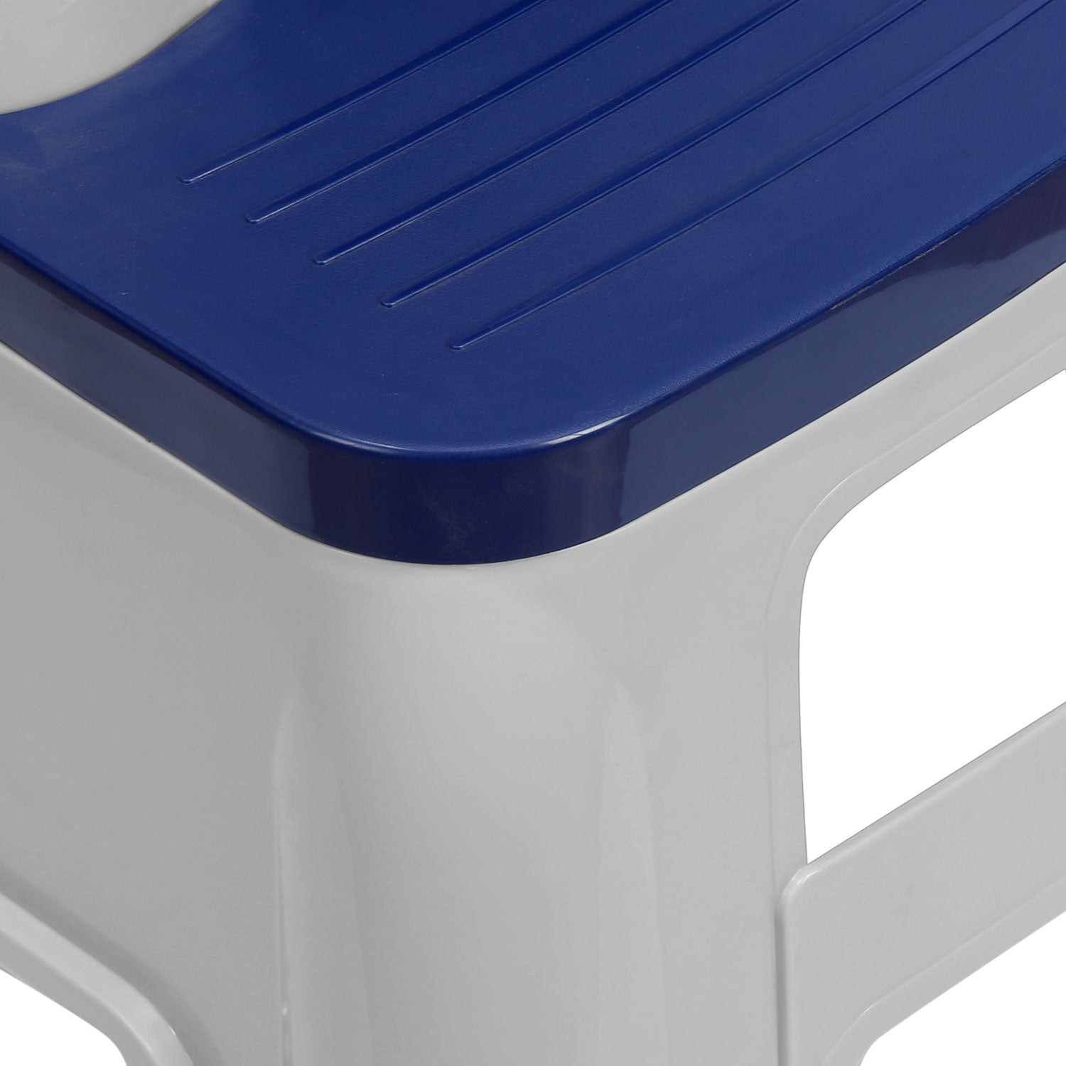 Nilkamal Step Stool 31 (Silk Grey /  Cobalt Blue)